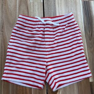 Janie and Jack Soft Terry Cloth Red and White Striped Shorts—Size 18-24 Month